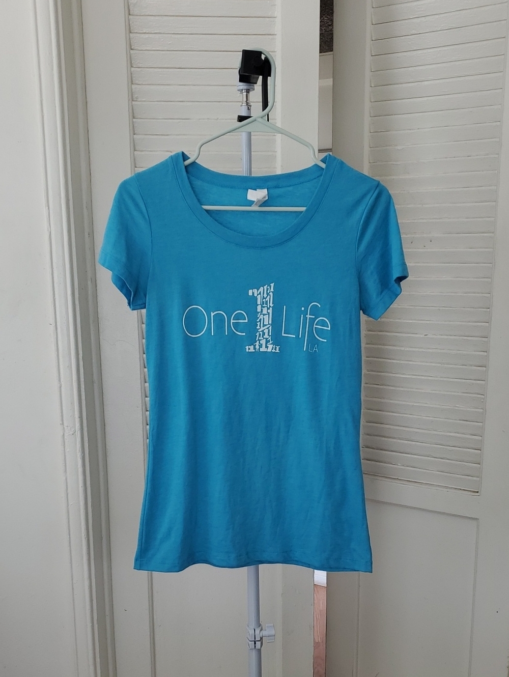 Bella Canvas Blue One Life LA 5 Years Top Size M